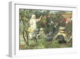 Picking Fruit in a Suffolk Garden-Lexden Lewis Pocock-Framed Giclee Print