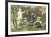 Picking Fruit in a Suffolk Garden-Lexden Lewis Pocock-Framed Giclee Print