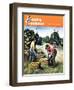 "Picking Grapefruit," Country Gentleman Cover, February 1, 1942-John S. Demartelly-Framed Giclee Print