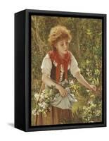 Picking Honeysuckle-Sophie Anderson-Framed Stretched Canvas