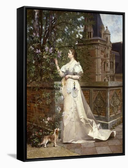 Picking Lilacs-Paul Alphonse Viry-Framed Stretched Canvas