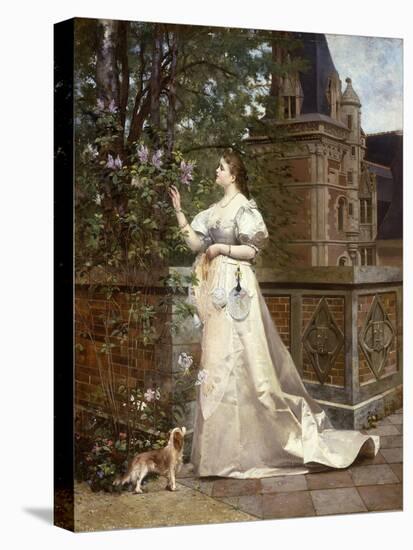 Picking Lilacs-Paul Alphonse Viry-Stretched Canvas