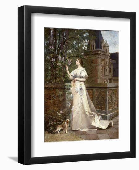 Picking Lilacs-Paul Alphonse Viry-Framed Premium Giclee Print