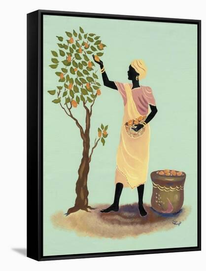 Picking Mangos-Judy Mastrangelo-Framed Stretched Canvas