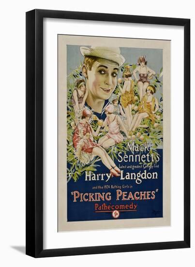 PICKING PEACHES, Harry Langdon with the 1924 Bathing Girls, 1924.-null-Framed Art Print