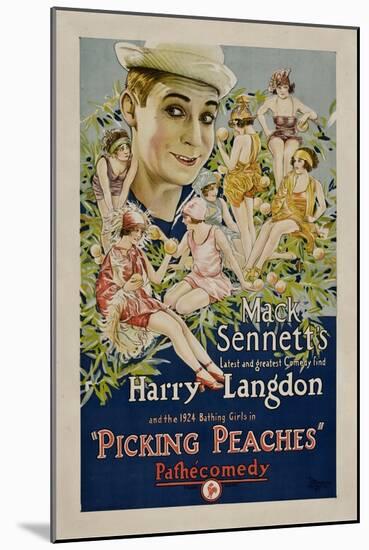 PICKING PEACHES, Harry Langdon with the 1924 Bathing Girls, 1924.-null-Mounted Art Print