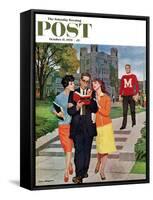 "Picking Poindexter" Saturday Evening Post Cover, October 17, 1959-Richard Sargent-Framed Stretched Canvas