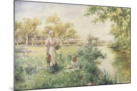 Picking Posies by the River-Alfred Augustus Glendenning-Mounted Giclee Print