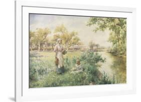 Picking Posies by the River-Alfred Augustus Glendenning-Framed Giclee Print