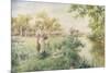 Picking Posies by the River-Alfred Augustus Glendenning-Mounted Giclee Print