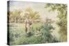 Picking Posies by the River-Alfred Augustus Glendenning-Stretched Canvas