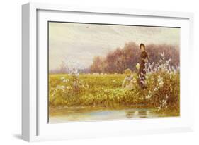 Picking Primroses, 1896-Thomas James Lloyd-Framed Giclee Print