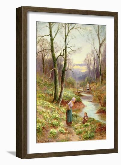 Picking Primroses by the Stream-Ernest Walbourn-Framed Giclee Print