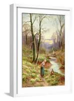 Picking Primroses by the Stream-Ernest Walbourn-Framed Giclee Print