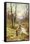 Picking Primroses by the Stream-Ernest Walbourn-Framed Stretched Canvas