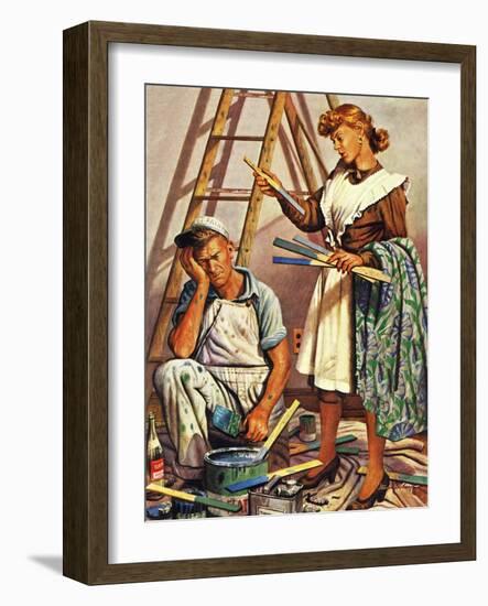 "Picking the Right Color," March 8, 1947-Stevan Dohanos-Framed Premium Giclee Print