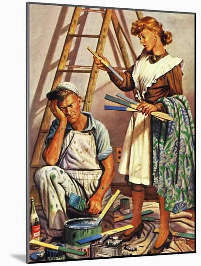 "Picking the Right Color," March 8, 1947-Stevan Dohanos-Mounted Premium Giclee Print