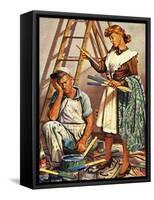 "Picking the Right Color," March 8, 1947-Stevan Dohanos-Framed Stretched Canvas