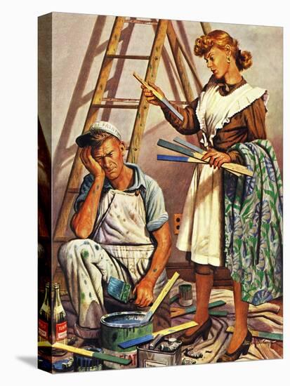 "Picking the Right Color," March 8, 1947-Stevan Dohanos-Stretched Canvas