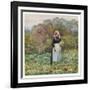 Picking Vegetables in an English Vegetable Garden-Helen Allingham-Framed Art Print