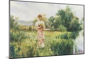 Picking Wild Flowers-Alfred Augustus Glendenning-Mounted Giclee Print