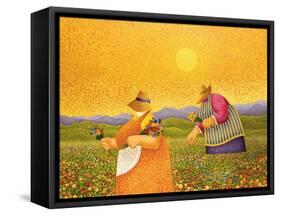 Picking Wildflowers-Lowell Herrero-Framed Stretched Canvas