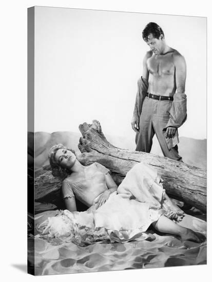 PICNIC, 1956 directed by JOSHUA LOGAN Kim Novak and William Holden (b/w photo)-null-Stretched Canvas