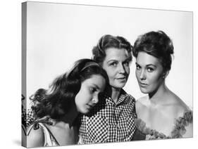 PICNIC, 1956 directed by JOSHUA LOGAN Susan Strasberg, Betty Field and Kim Novak (b/w photo)-null-Stretched Canvas