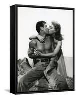 PICNIC, 1956 directed by JOSHUA LOGAN William Holden and Kim Novak (b/w photo)-null-Framed Stretched Canvas