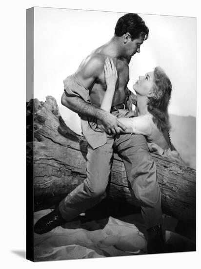 PICNIC, 1956 directed by JOSHUA LOGAN William Holden and Kim Novak (b/w photo)-null-Stretched Canvas