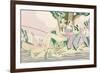 Picnic and Fishing Scene, circa 1920-Charles Martin-Framed Premium Giclee Print