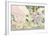 Picnic and Fishing Scene, circa 1920-Charles Martin-Framed Giclee Print