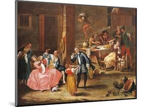 Picnic in Countryside, in Manner of Pietro Longhi-null-Mounted Giclee Print