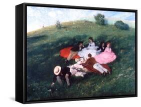 Picnic in May, 1873-Pal Szinyei Merse-Framed Stretched Canvas