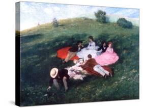 Picnic in May, 1873-Pal Szinyei Merse-Stretched Canvas