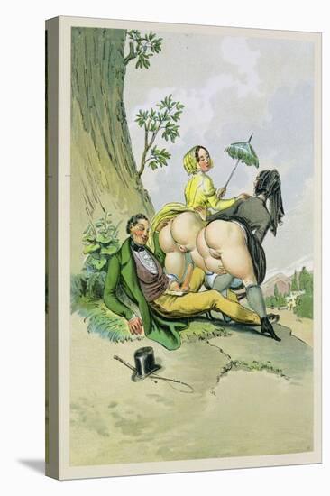 Picnic in the Shade, Published 1835, Reprinted in 1908-Peter Fendi-Stretched Canvas