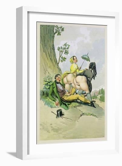 Picnic in the Shade, Published 1835, Reprinted in 1908-Peter Fendi-Framed Giclee Print