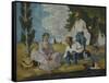 Picnic on a Riverbank, 1873-74-Paul Cézanne-Framed Stretched Canvas