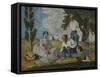 Picnic on a Riverbank, 1873-74-Paul Cézanne-Framed Stretched Canvas