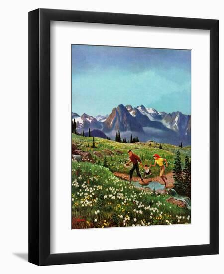 "Picnic On Mt. Ranier", July 17, 1954-John Clymer-Framed Giclee Print