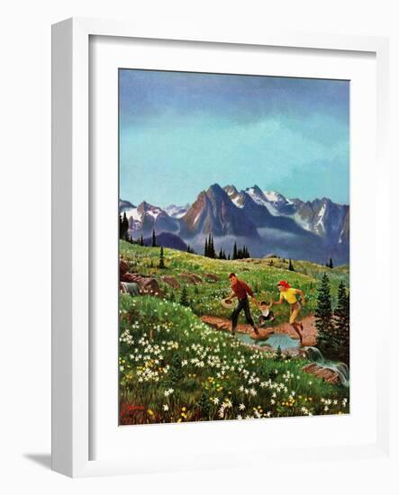 "Picnic On Mt. Ranier", July 17, 1954-John Clymer-Framed Giclee Print