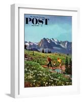 "Picnic On Mt. Ranier" Saturday Evening Post Cover, July 17, 1954-John Clymer-Framed Premium Giclee Print