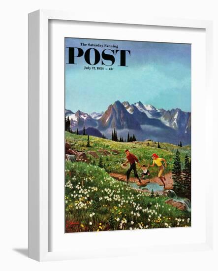 "Picnic On Mt. Ranier" Saturday Evening Post Cover, July 17, 1954-John Clymer-Framed Premium Giclee Print