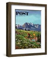 "Picnic On Mt. Ranier" Saturday Evening Post Cover, July 17, 1954-John Clymer-Framed Giclee Print