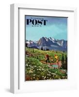 "Picnic On Mt. Ranier" Saturday Evening Post Cover, July 17, 1954-John Clymer-Framed Giclee Print