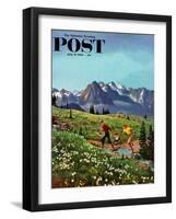 "Picnic On Mt. Ranier" Saturday Evening Post Cover, July 17, 1954-John Clymer-Framed Giclee Print