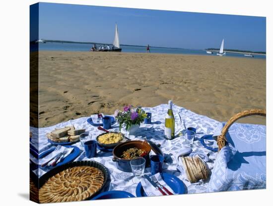 Picnic on the Banc Du Pecheur, Commune Des Portes, Ile De Re, Charente Maritime, France-Bruno Barbier-Stretched Canvas