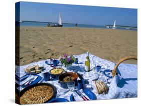 Picnic on the Banc Du Pecheur, Commune Des Portes, Ile De Re, Charente Maritime, France-Bruno Barbier-Stretched Canvas