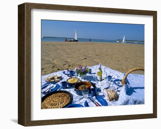 Picnic on the Banc Du Pecheur, Commune Des Portes, Ile De Re, Charente Maritime, France-Bruno Barbier-Framed Photographic Print