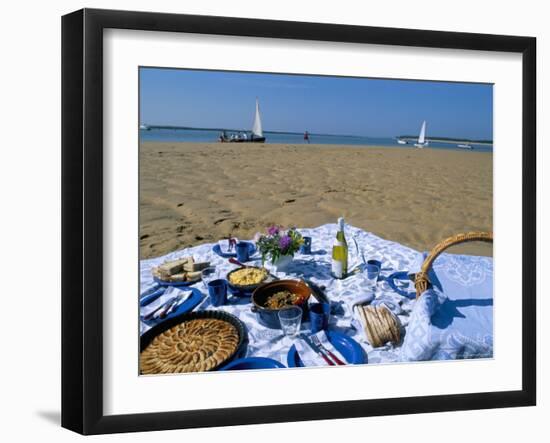 Picnic on the Banc Du Pecheur, Commune Des Portes, Ile De Re, Charente Maritime, France-Bruno Barbier-Framed Photographic Print